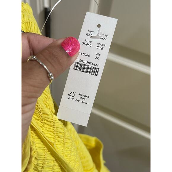 J.Crew Cross-back smocked-waist eyelet top - Yellow - NWT 3X - Picture 6 of 8